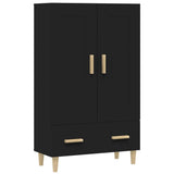 Highboard Black 70x31x115 cm Engineered Wood - Front View