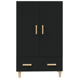 Highboard Black 70x31x115 cm Engineered Wood - Rear View