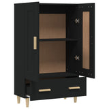Highboard Black 70x31x115 cm Engineered Wood - Close-Up Angle