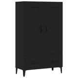 Highboard Black 70x31x115 cm Engineered Wood - Front View