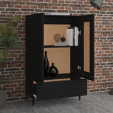 Highboard Black 70x31x115 cm Engineered Wood - Side View
