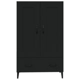Highboard Black 70x31x115 cm Engineered Wood - Rear View