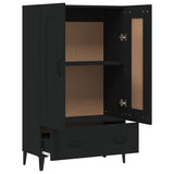 Highboard Black 70x31x115 cm Engineered Wood - Close-Up Angle