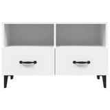 TV Cabinet White 80x36x50 cm Engineered Wood - Rear View