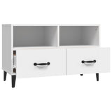 TV Cabinet White 80x36x50 cm Engineered Wood - Close-Up Angle