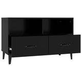 TV Cabinet Black 80x36x50 cm Engineered Wood - Close-Up Angle
