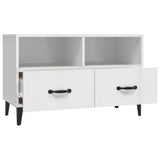 TV Cabinet High Gloss White 80x36x50 cm Engineered Wood - Close-Up Angle