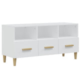 TV Cabinet White 102x36x50 cm Engineered Wood - Front View