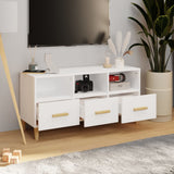 TV Cabinet White 102x36x50 cm Engineered Wood - Side View