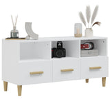 TV Cabinet White 102x36x50 cm Engineered Wood - Top-Down View
