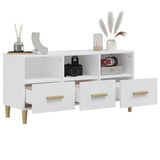 TV Cabinet White 102x36x50 cm Engineered Wood - 45-Degree Angle