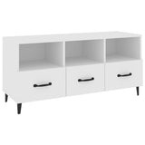 TV Cabinet White 102x35x50 cm Engineered Wood - Front View