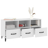 TV Cabinet White 102x35x50 cm Engineered Wood - Top-Down View