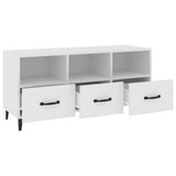 TV Cabinet White 102x35x50 cm Engineered Wood - Rear View