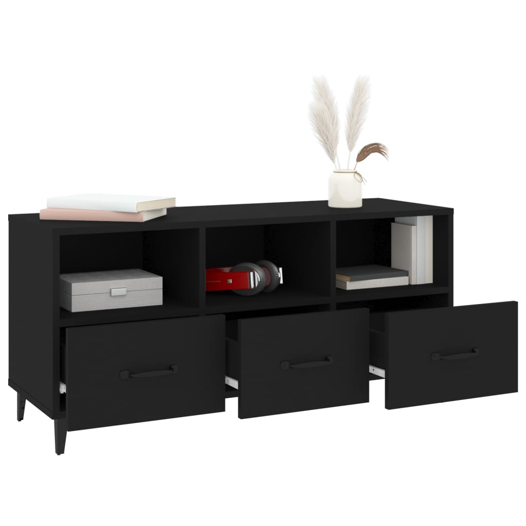 TV Cabinet Black 102x35x50 cm Engineered Wood