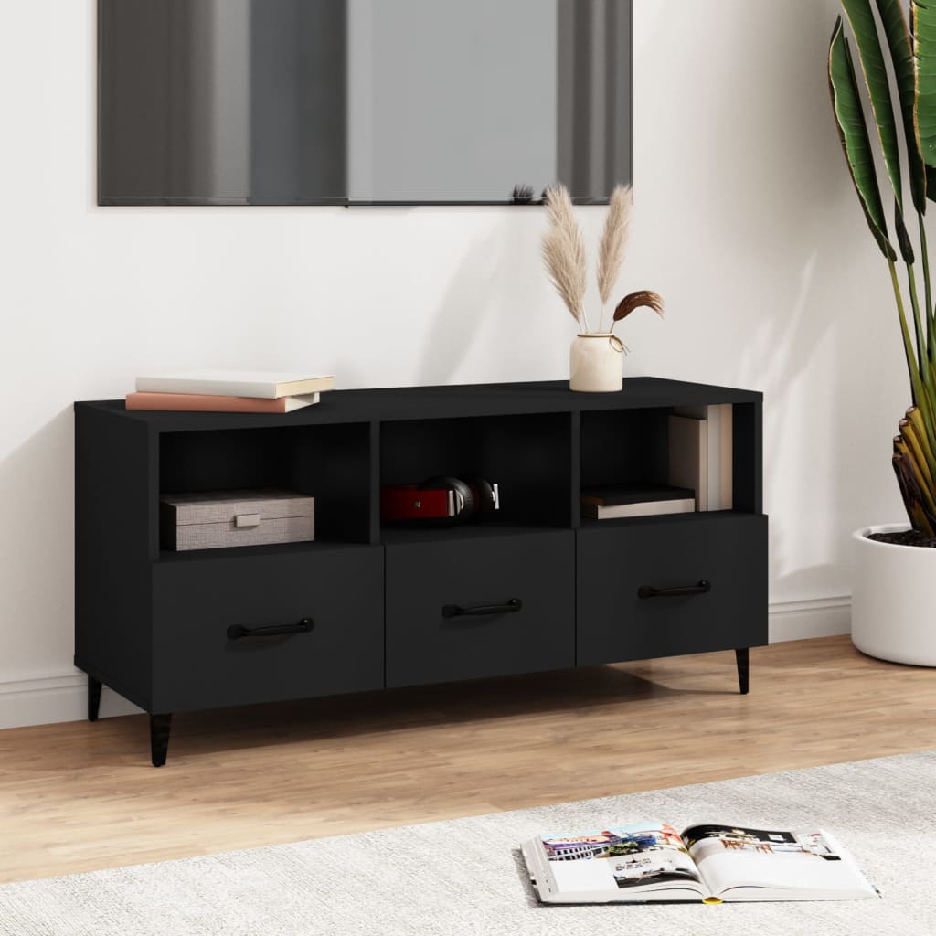 TV Cabinet Black 102x35x50 cm Engineered Wood