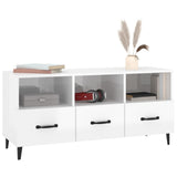TV Cabinet High Gloss White 102x35x50 cm Engineered Wood - Top-Down View