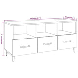 TV Cabinet High Gloss White 102x35x50 cm Engineered Wood - Extra Image