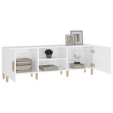 TV Cabinet White 150x30x50 cm Engineered Wood - Top-Down View