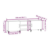 TV Cabinet White 150x30x50 cm Engineered Wood