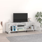 TV Cabinet High Gloss White 150x30x50 cm Engineered Wood - Side View