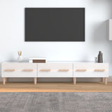 TV Cabinet High Gloss White 150x34.5x30 cm Engineered Wood - Side View