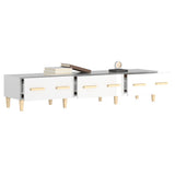 TV Cabinet High Gloss White 150x34.5x30 cm Engineered Wood - 45-Degree Angle