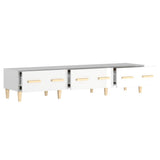 TV Cabinet High Gloss White 150x34.5x30 cm Engineered Wood - Rear View