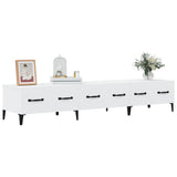 TV Cabinet White 150x34.5x30 cm Engineered Wood - 45-Degree Angle