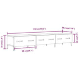 TV Cabinet White 150x34.5x30 cm Engineered Wood - Extra Image