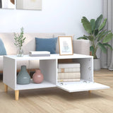 Coffee Table White 89.5x50x40 cm Engineered Wood - Side View