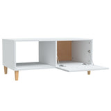Coffee Table White 89.5x50x40 cm Engineered Wood - Close-Up Angle