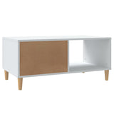 Coffee Table White 89.5x50x40 cm Engineered Wood - Low Angle