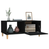 Coffee Table Black 89.5x50x40 cm Engineered Wood - Top-Down View