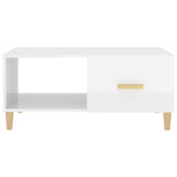 Coffee Table High Gloss White 89.5x50x40 cm Engineered Wood - Rear View