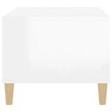 Coffee Table High Gloss White 89.5x50x40 cm Engineered Wood - Low Angle