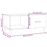 Coffee Table High Gloss White 89.5x50x40 cm Engineered Wood
