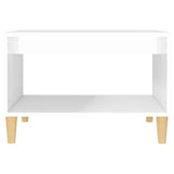 Coffee Table High Gloss White 60x50x40 cm Engineered Wood - Top-Down View
