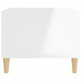 Coffee Table High Gloss White 60x50x40 cm Engineered Wood - 45-Degree Angle