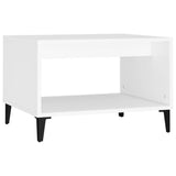Coffee Table White 60x50x40 cm Engineered Wood - Front View