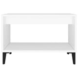 Coffee Table White 60x50x40 cm Engineered Wood - Side View