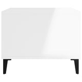 Coffee Table High Gloss White 60x50x40 cm Engineered Wood - Rear View