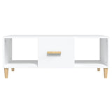 Coffee Table White 102x50x40 cm Engineered Wood - Side View
