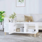 Coffee Table White 102x50x40 cm Engineered Wood - Rear View