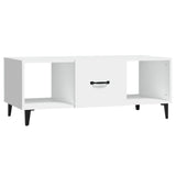 Coffee Table White 102x50x40 cm Engineered Wood - Front View