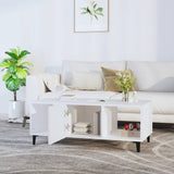 Coffee Table White 102x50x40 cm Engineered Wood - Side View