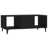 Coffee Table Black 102x50x40 cm Engineered Wood - Front View