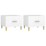 Coffee Tables 2 pcs White 50x50x40 cm Engineered Wood - Front View