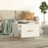 Coffee Tables 2 pcs White 50x50x40 cm Engineered Wood - Side View