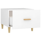 Coffee Tables 2 pcs White 50x50x40 cm Engineered Wood - Low Angle